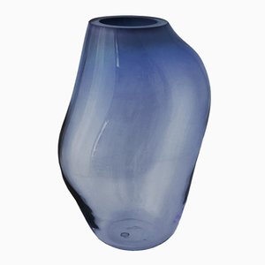 Vase Supernova IV Bleu Fumé M par Simone Lueling pour Eloa