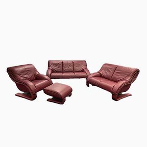 Himola Sofa Set in Wine Red, Set of 4