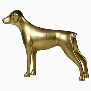Mid-Century Dog Sculpture in Brass, 1960s