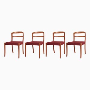 Dänische Teak Stühle von Ole Wanscher für AJ Iversen, 1950er, 4er Set