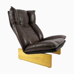 Dutch Leather Lounge Chair from Leolux, 1970s