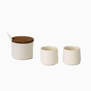 Sugar Bowl, Two Cups and Spoon from Stilleben, Set of 5