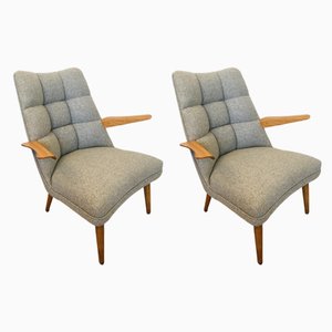 Vintage Grey Armchairs from Krasna Izba, 1960s, Set of 2