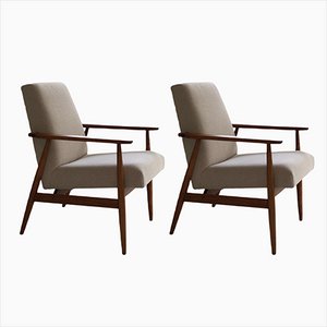 Mid-Century Beige Armchairs by Henryk Lis, 1960s, Set of 2