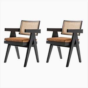 051 Capitol Complex Office Chair by Pierre Jeanneret for Cassina, Set of 2