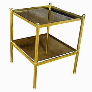 Regency Side Table with Glass Tops and Brass