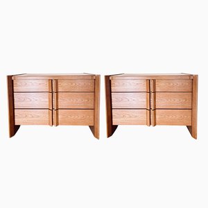 Chest of Drawers in Cherry, 1970s, Set of 2