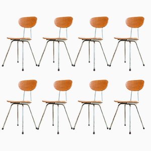 German Café Dining Chairs with Aqua Frame, 1960s, Set of 8