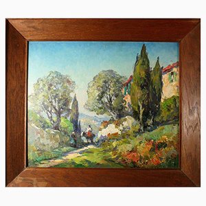 Marius Hubert-Robert, Pequeña granja al sol, de principios del siglo XX, óleo sobre lienzo