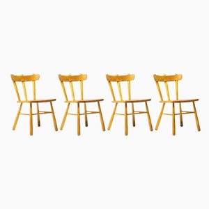 Danish Birch Dining Chairs, 1950s, Set of 4