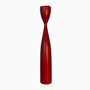 Mid-Century Swedish Red Candleholder by Master Craftsman Rude Osolnik, 1960s