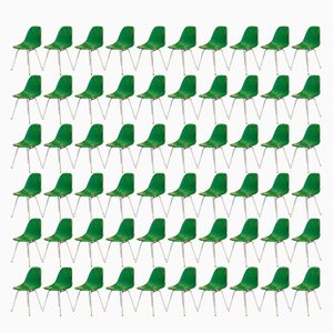 Vintage Green Chairs by Charles and Ray Eames for Herman Miller, 1960s, Set of 60