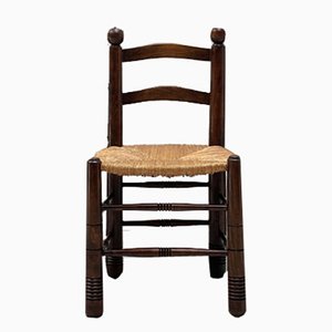 Beech and Straw Chair in the style of Charles Dudouyt
