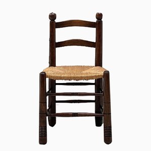 Stuhl aus Buche & Stroh von Charles Dudouyt
