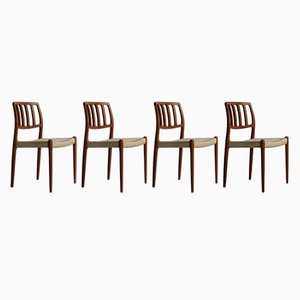 Model 83 Dining Chairs in Teak by Niels Otto Møller for JL Møllers, Set of 4