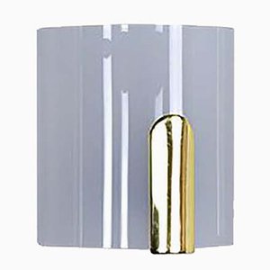Mid-Century Modern Acrylic Glass and Brass Sconce by Metalarte, 1980s
