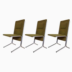 Chrome Dining Chairs, Czechoslovakia, 1970s, Set of 3