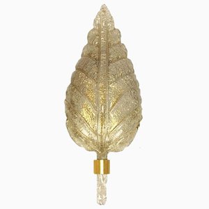 Large Gold Murano Glass Wall Sconce Barovier & Toso, Italy, 1960s