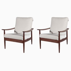 Lounge Chairs with Tapered Slats, 1960s, Set of 2