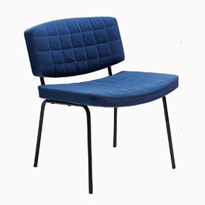 Chair in Blue Fabric & Metal Frame, 1980s