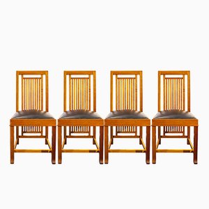 614 Coonley 2 Chairs by Frank Lloyd Wright for Cassina, Italy, 1992, Set of 4