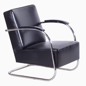 Fauteuil Bauhaus en Cuir de Mücke Melder, Tchéquie, 1930s