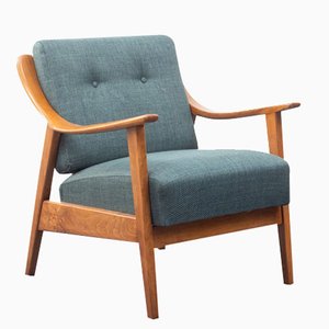 Upholstered Beech Armchair, 1960s