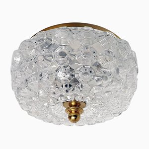 Ceiling Light or Sconce in Glass & Brass from Limburg, Germany, 1960s
