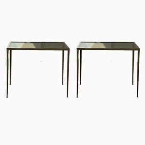 Brass Auxiliary Tables from Vereinigte Werkstätten Collection, 1960s, Set of 2