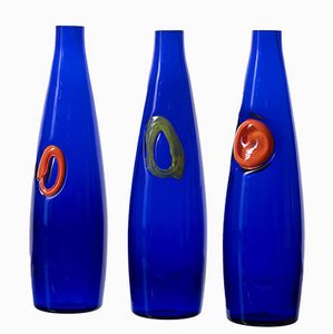 Vases Bouteille en Verre, 1970s, Set de 3