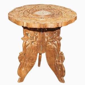 Burmese Octagonal Carved Side Table from Liberty