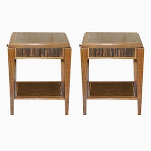 Bedside Lamp Wine Tables with Drawers from Viscount David Linley, Set of 2