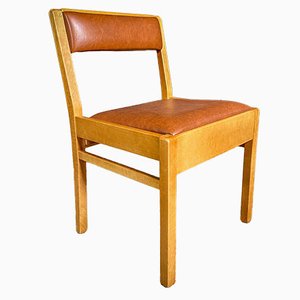 Mid-Century Dining Chair in Beech and Skai, 1960s