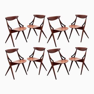 Model 71 Dining Chairs by Arne Hovmand Olsen for Mogens Kold, 1960s, Set of 8