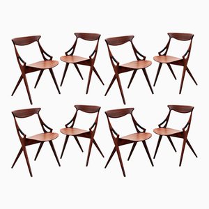 Sillas de comedor modelo 71 de Arne Hovmand Olsen para Mogens Kold, años 60. Juego de 8