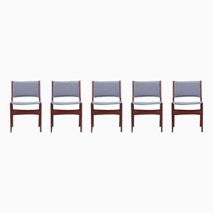 Danish Rosewood Chairs by Henning Kjaernulf, 1970s, Set of 5