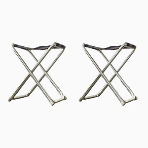 Set of Vintage Danish Folding Stools, 1970s