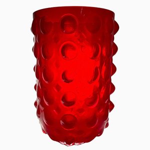 Vase Ananas in Rot Rouge von Klein für Baccarat