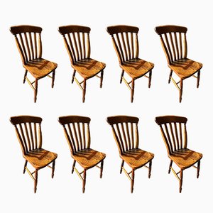 Kitchen Dining Chairs, 1860s, Set of 8