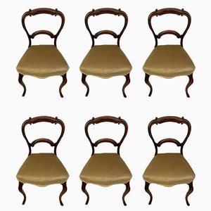 Antique Victorian Rosewood Dining Chairs, 1860, Set of 6