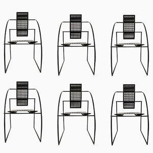 Quinta Armchairs in Metal by Mario Botta for Alias, 1985, Set of 6