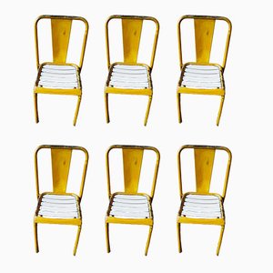 Model T4 Dining Chairs from Tolix, 1940s, Set of 6