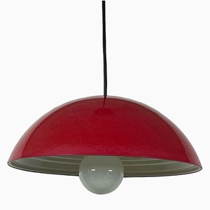 Coupe 1835 Hanging Lamp in Glossy Red Hue by Elio Martinelli for Martinelli Luce, 1970s