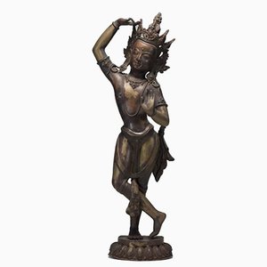 Artiste Tibétain, Bodhisattva Avalokiteshvara Cintamani, 19ème Siècle, Alliage De Cuivre