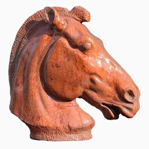 Cabeza de caballo del carro de Selene en terracota, de finales del siglo XIX