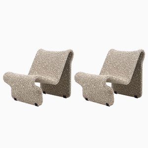 Model 099 Lounge Chairs in Bouclé Fabric by Jan Dranger and Johan Huldt, Set of 2
