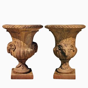 Renaissance Florentine Vases with Aries Heads, Early 20th Century, Set of 2