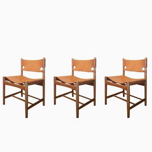 Spanish Dining Chairs by Børge Mogensen for Fredericia, 1970s, Set of 3