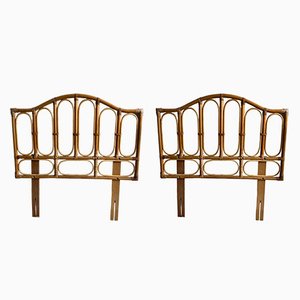 Bamboo and Cane Headboards, 1970s, Set of 2