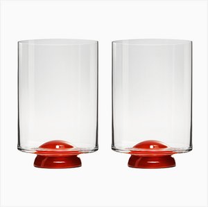 Red Water Glasses by Nason Moretti, Set of 2